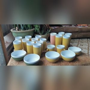 Vintage Thermoware Royal Satin Lot 22 Pieces RV Camping Camper 70s Cups Bowls